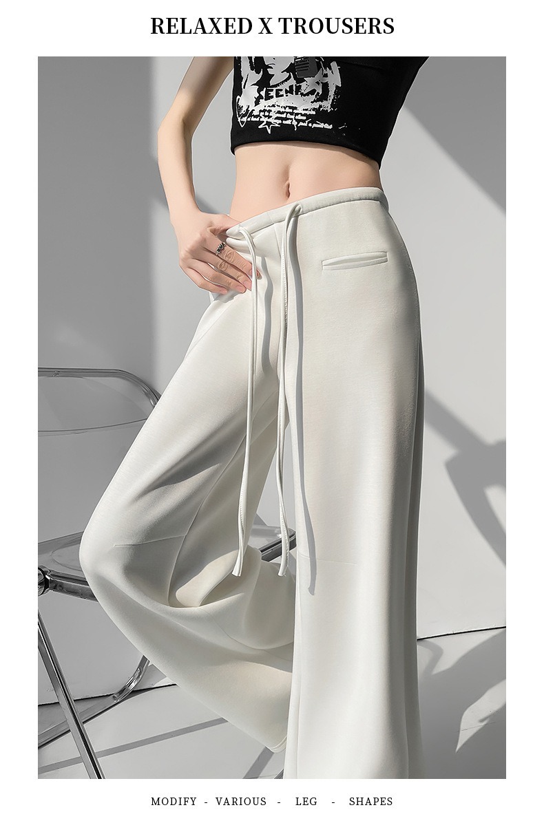 กางเกงขายาว สีขาวเบจ ทรงกระบอก พร้อมส่งในไทย