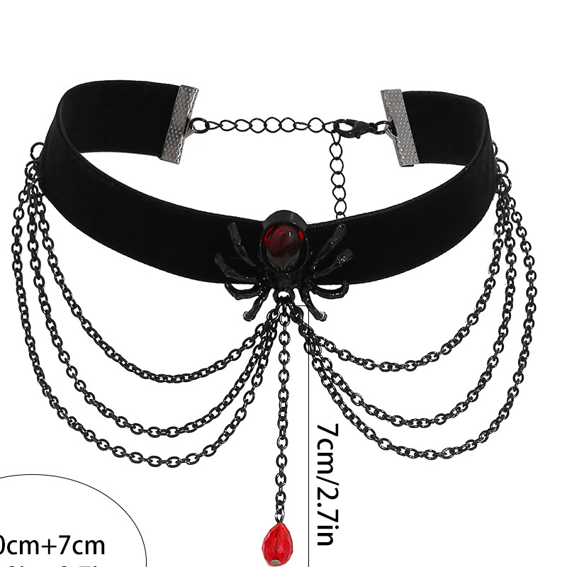 โชคเกอร์คอ ฮาโลวีน สร้อยคอ แฟชั่น สายฝอ เพิ่มความเซ็กซี่ rihv,lj'