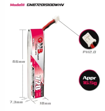 แบต GNB 1เซล 300-1000mah HV PH2.0 BT2.0 GNB27 มีให้เลือกหลายขนาดความจุ