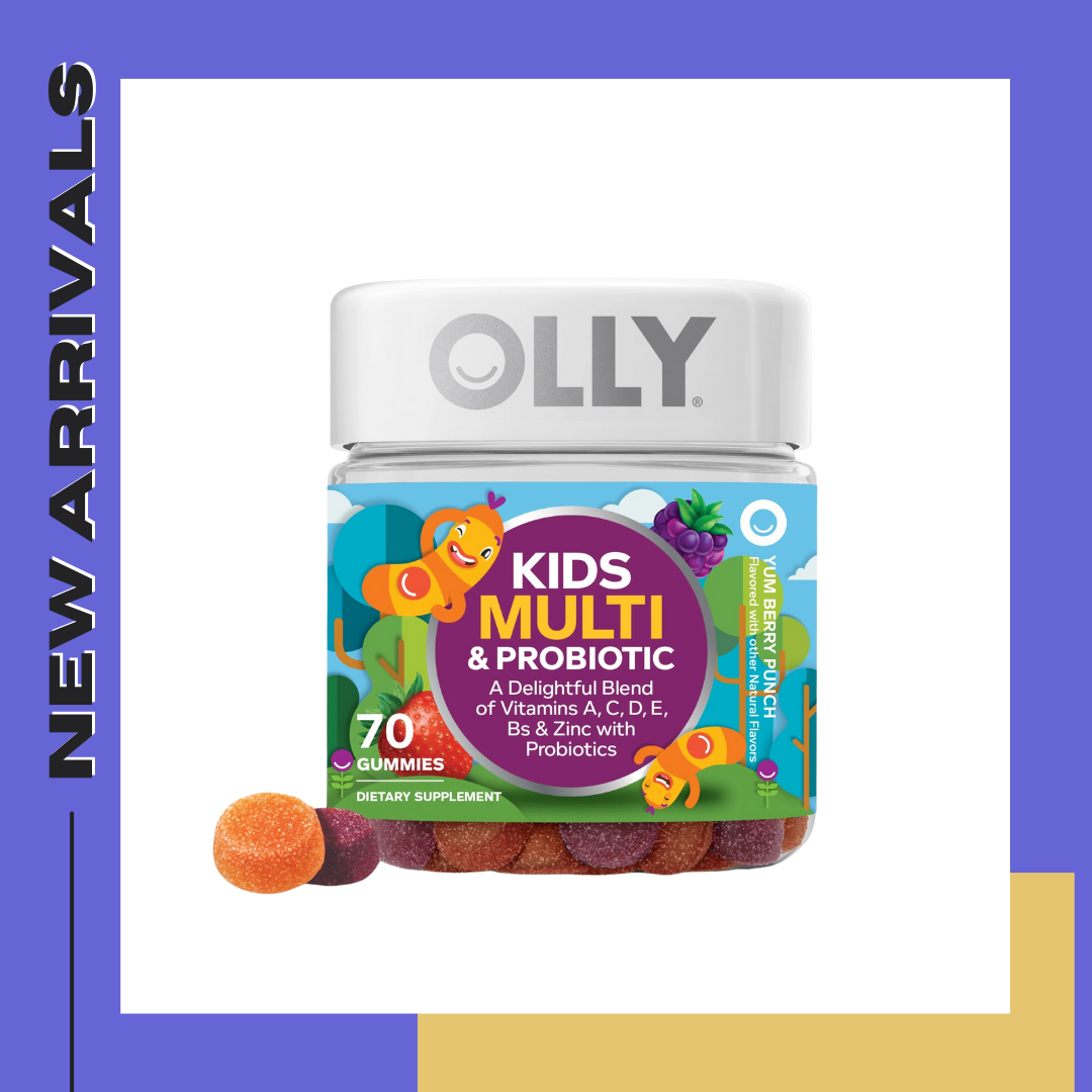 OLLY Kids Multivitamin + Probiotic Gummy, Daily Digestive Supplement, Zinc, Berry Flavor, 70 Ct