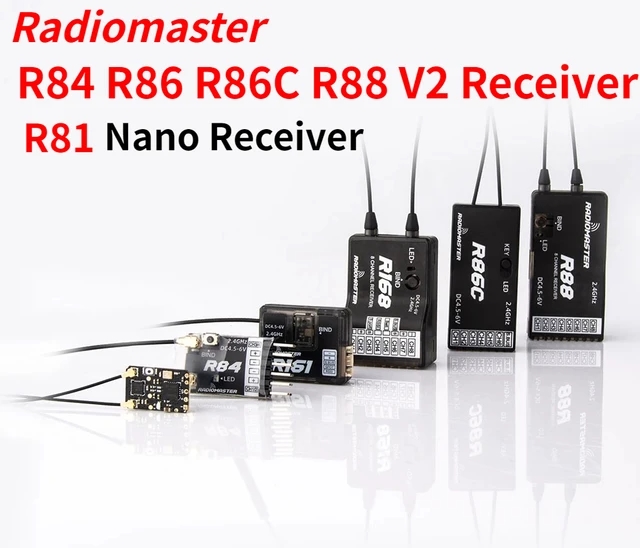 Radiomaster ตัวรับสัญญาณ R81 R84 R86 R86C R88 2.4GHz ไกลมากกว่า 1KM SBUS สําหรับ FrSky D8 D16 TX16S TX12 Zorro ฯลฯ