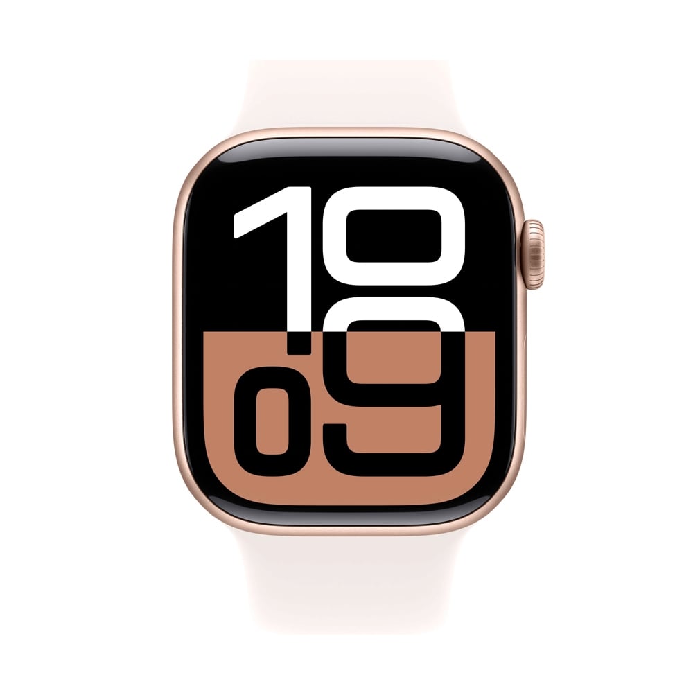 Apple Watch Series 10 GPS 42mm Rose Gold Aluminium Case with Light Blush Sport Band - M/L