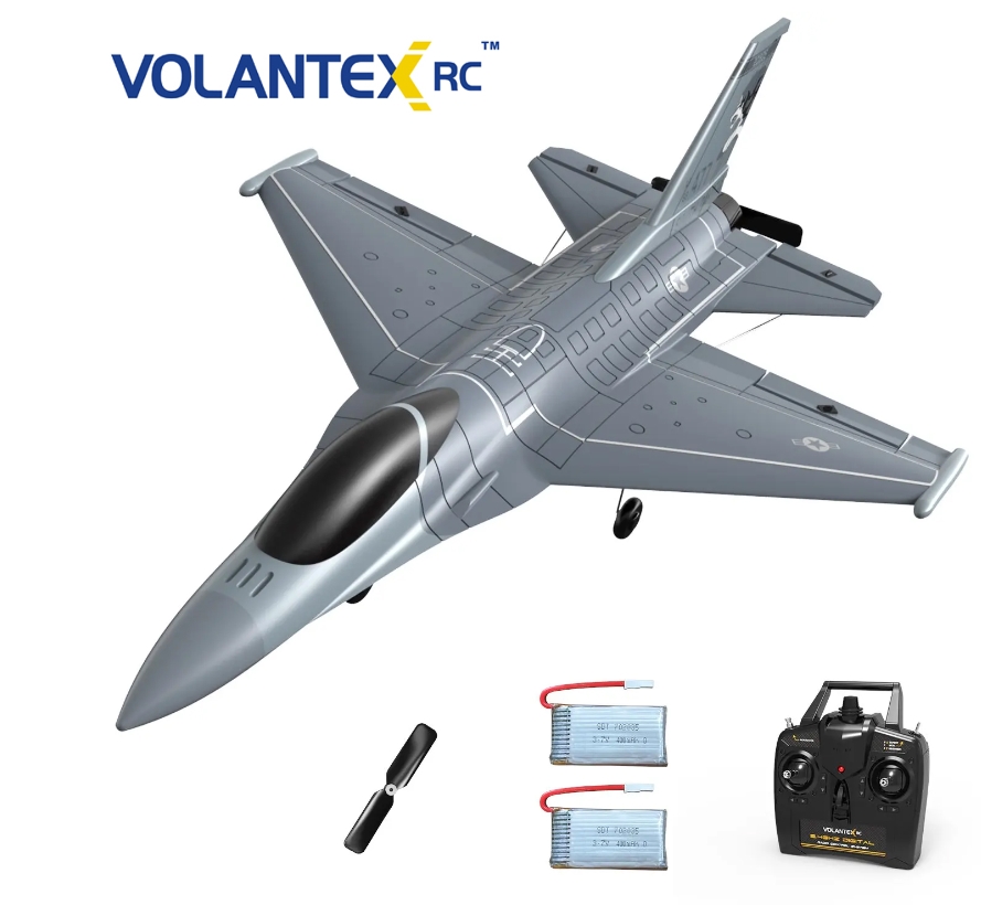 เครื่องบินพร้อมเล่น 4CH Volantex : F16 เครื่องบินบังคับ มีไจโรในตัว บินง่าย มือใหม่เล่นได้
