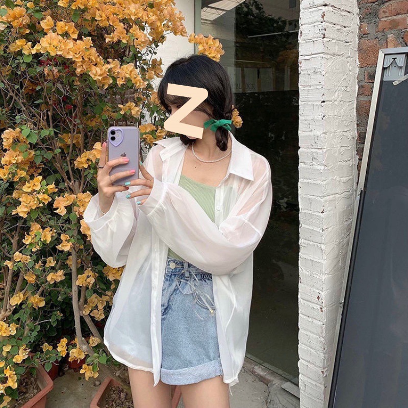 เสื้อเซิ้ต คลุมแขนยาว บาง สไตล์เกาหลี รหัส พร้อมส่ง TS116