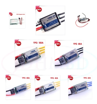 YPG ESC สปีดเฮลิคอปเตอร์ไฟฟ้า หลายขนาด 40A 45A 60A 80A 100A 120A-HV , SBEC , Program Card