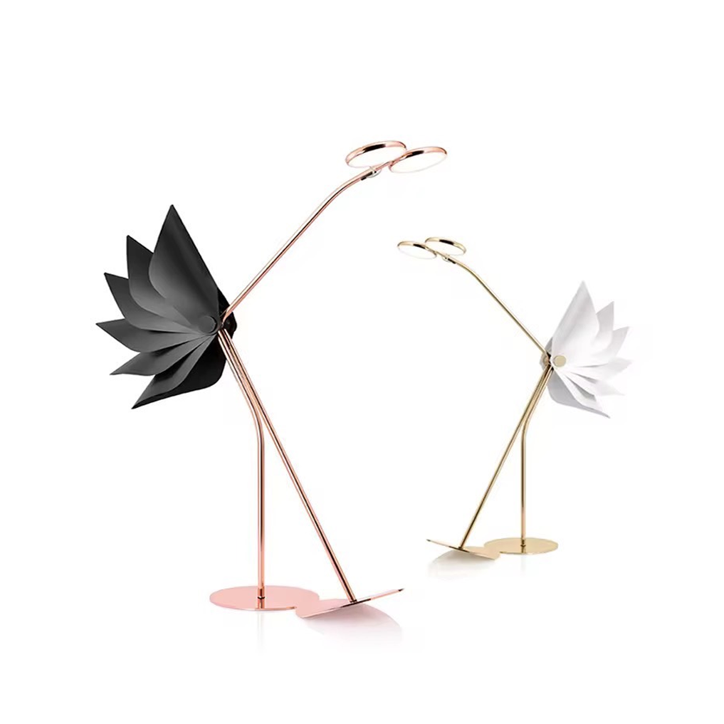 โคมไฟตั้งพื้นนกฟลามิงโก้ Flamingo Floor Lamp Iron Rose gold, Gold LED 10W Included