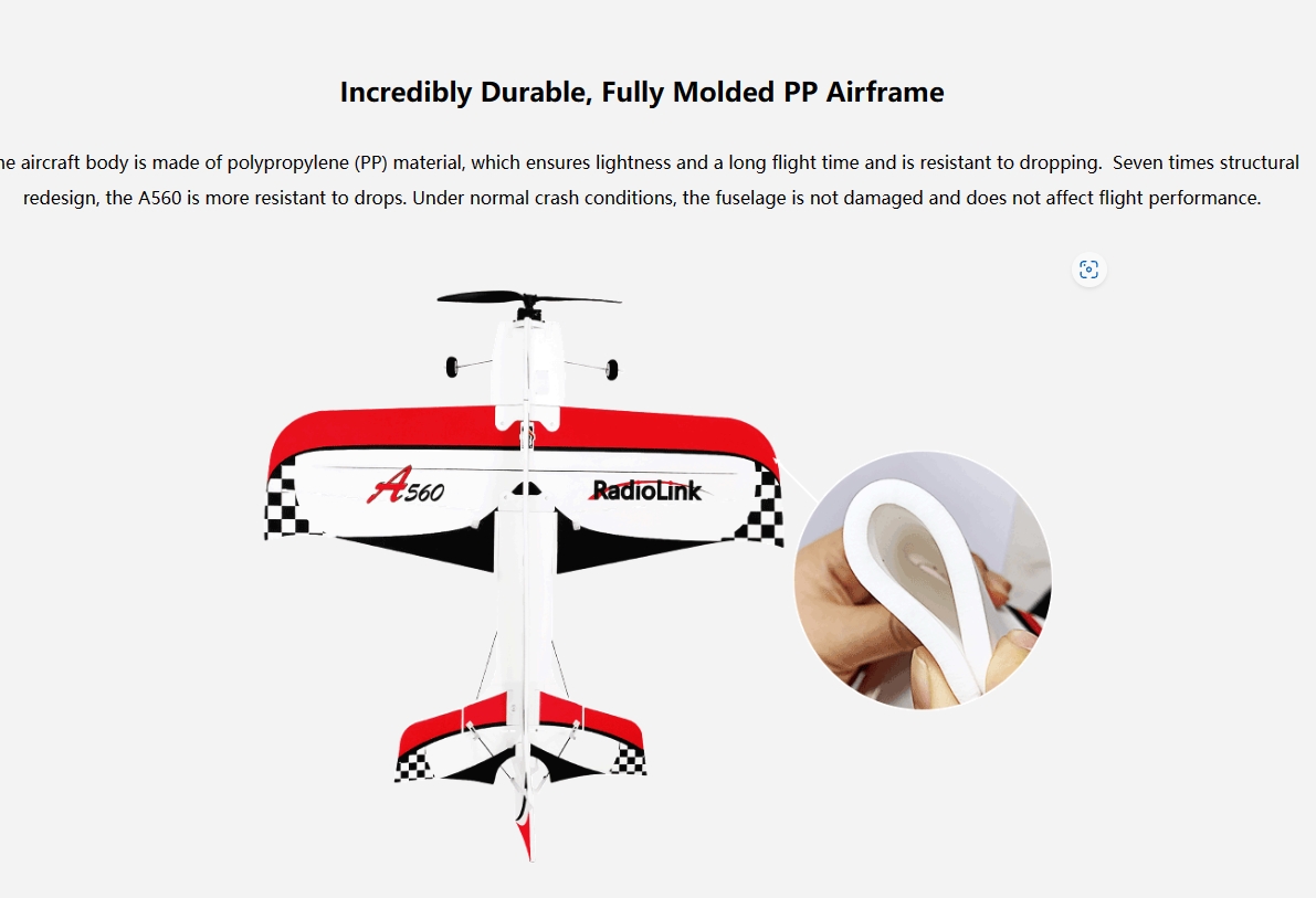 Radiolink เครื่องบิน 3D A560 Aerobatics Fixed Wing บินง่าย ไจโร 6แกน มือใหม่บินได้ แกะกล่องพร้อมเล่น อุปกรณ์มาครบ