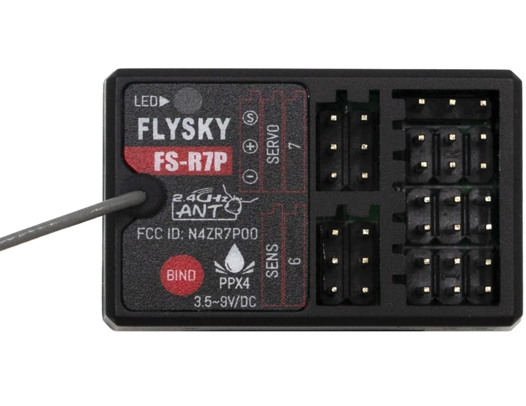 Flysky FS-R7P Receiver, 7CH 2.4Ghz RC Radio Receiver ANT Protocol PWM Output RSSI