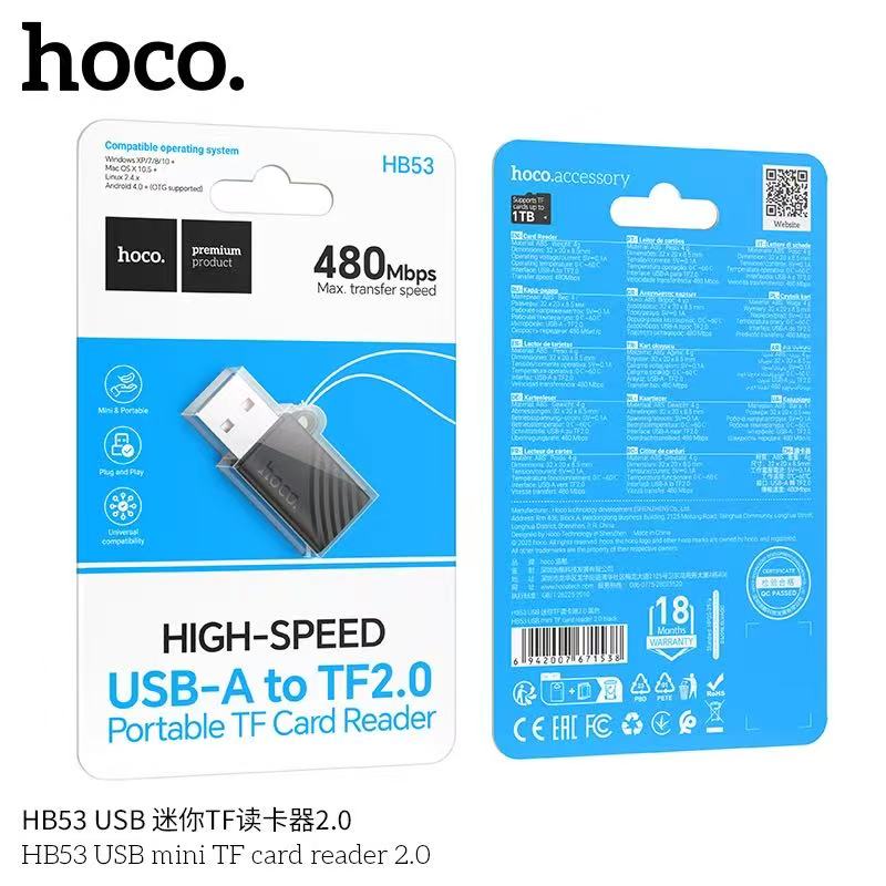 HOCO HB53 USB-A to TF2.0 Card Reader
