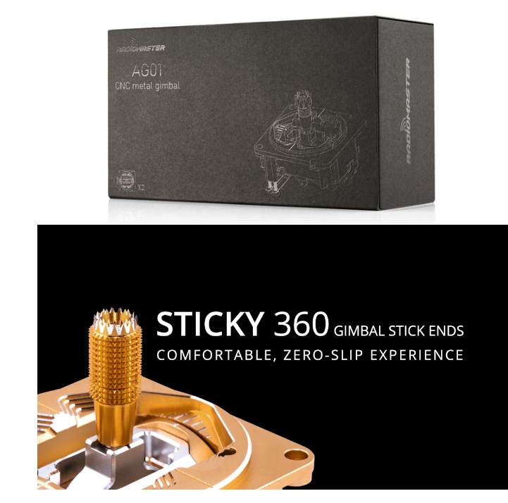 [ของแต่ง] AG01 CNC Hall Gimbal Sets New Colors ใชักับวิทยุ TX16S Boxer เนียนๆ แม่นยำสูง สวยงาม