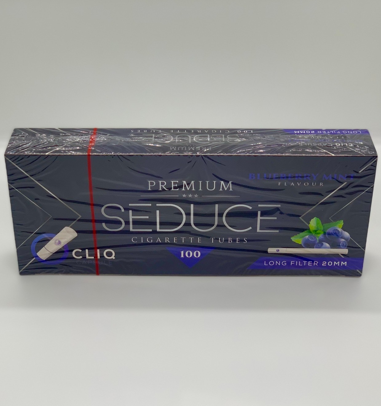 Seduced ก้นกรองบุหรี่ รุ่นเม็ดบีบเย็นบลุเบอรี่ บรรจุ 100 มวน ความยาว 20 มม.