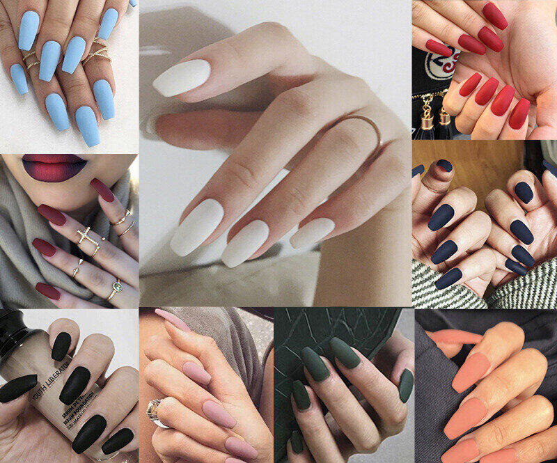 PPHOO✨#JP เล็บปลอม พร้อมส่ง สีพื้น สีด้าน