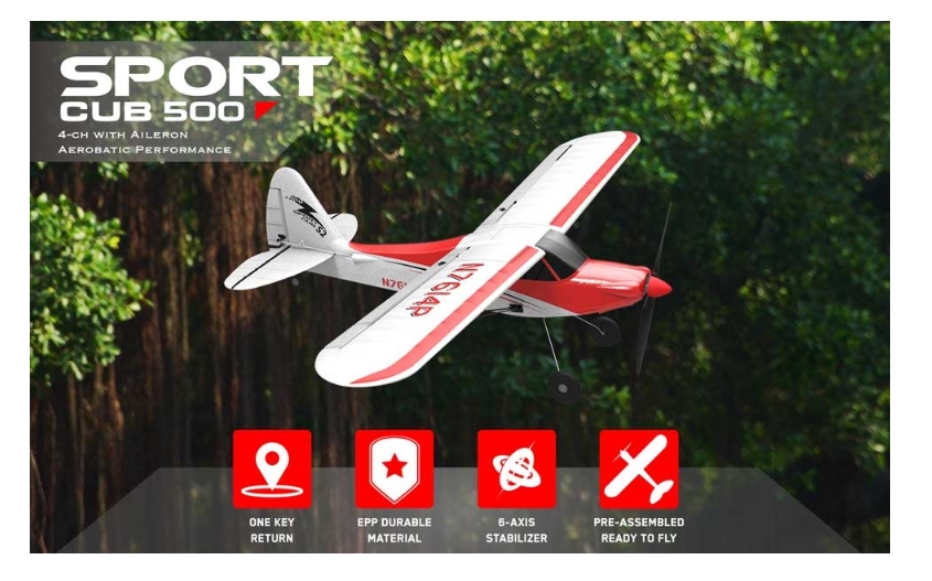 เครื่องบิน 4CH Volantex : Sport CUB 500 เครื่องบินบังคับ มีไจโรในตัว บินง่าย มือใหม่เล่นได้
