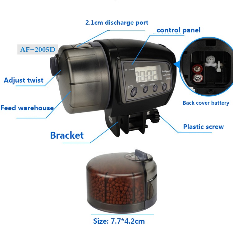 Resun AF-2005D(เครื่องให้อาหารปลาอัตโนมัติ ตั้งเวลาได้ 4 ครั้ง/วัน ปรับปริมาณอาหารได้ ประกันศูนย์ Resun ประเทศไทย)