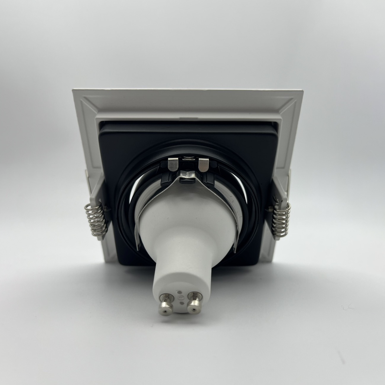 โคมไฟดาวน์ปรับได้ Recessed Downlight Square Adjustable Die-casting aluminum White + Black Color IP20