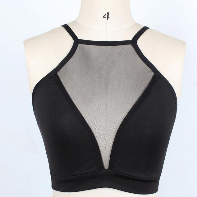 เสื้อครอป สายเดี่ยวไขว้หลัง สีดำ GB002