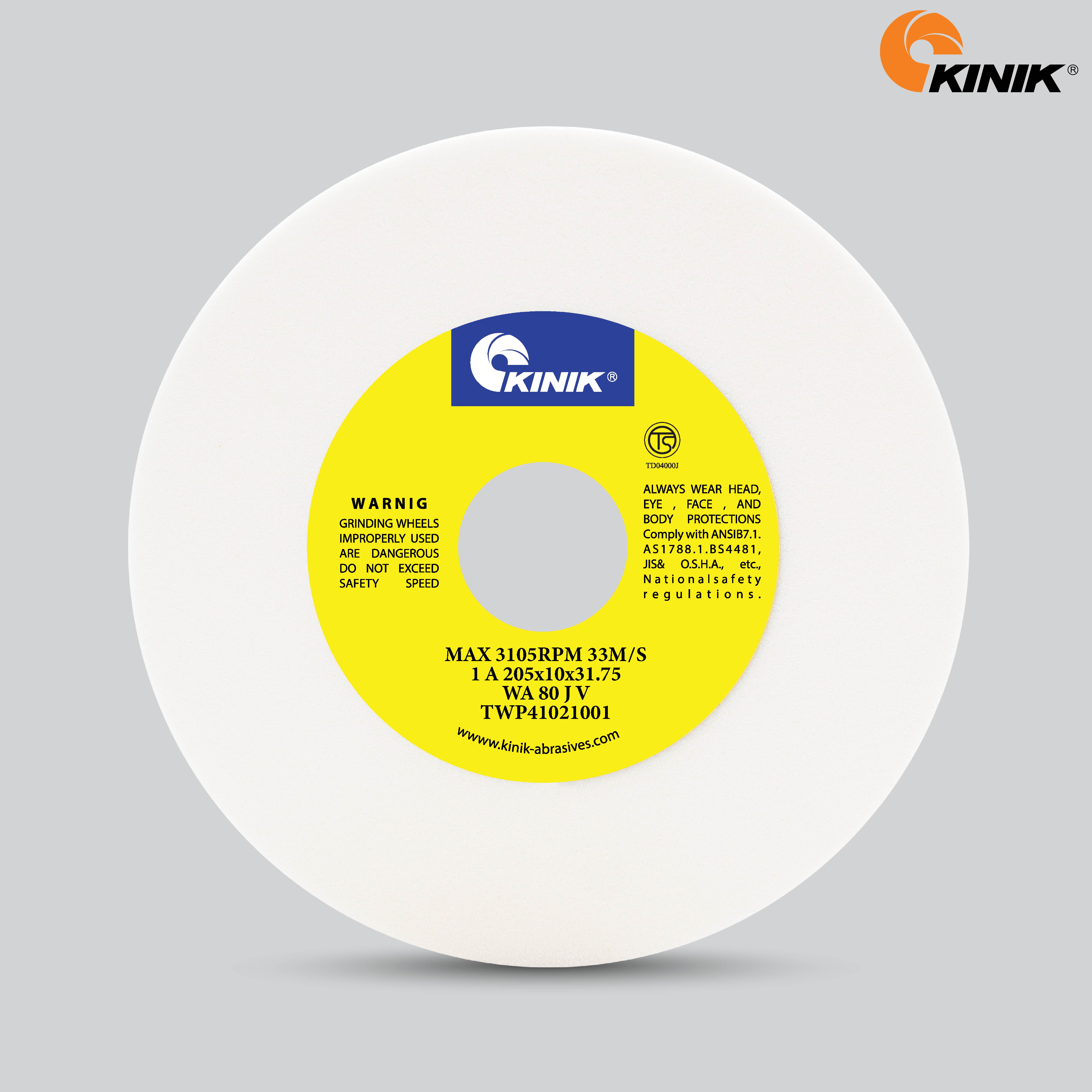 หินเจียร KINIK WA80JV1A 205x10x31.75 m.m.