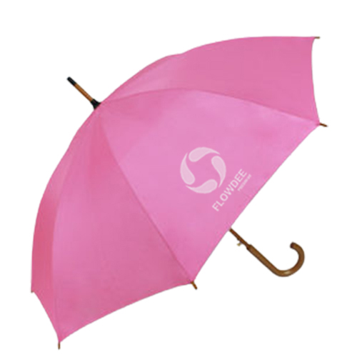 ร่มตอนเดียว 24นิ้ว ด้ามไม้ สีชมพู พรีเมี่ยม FUM069