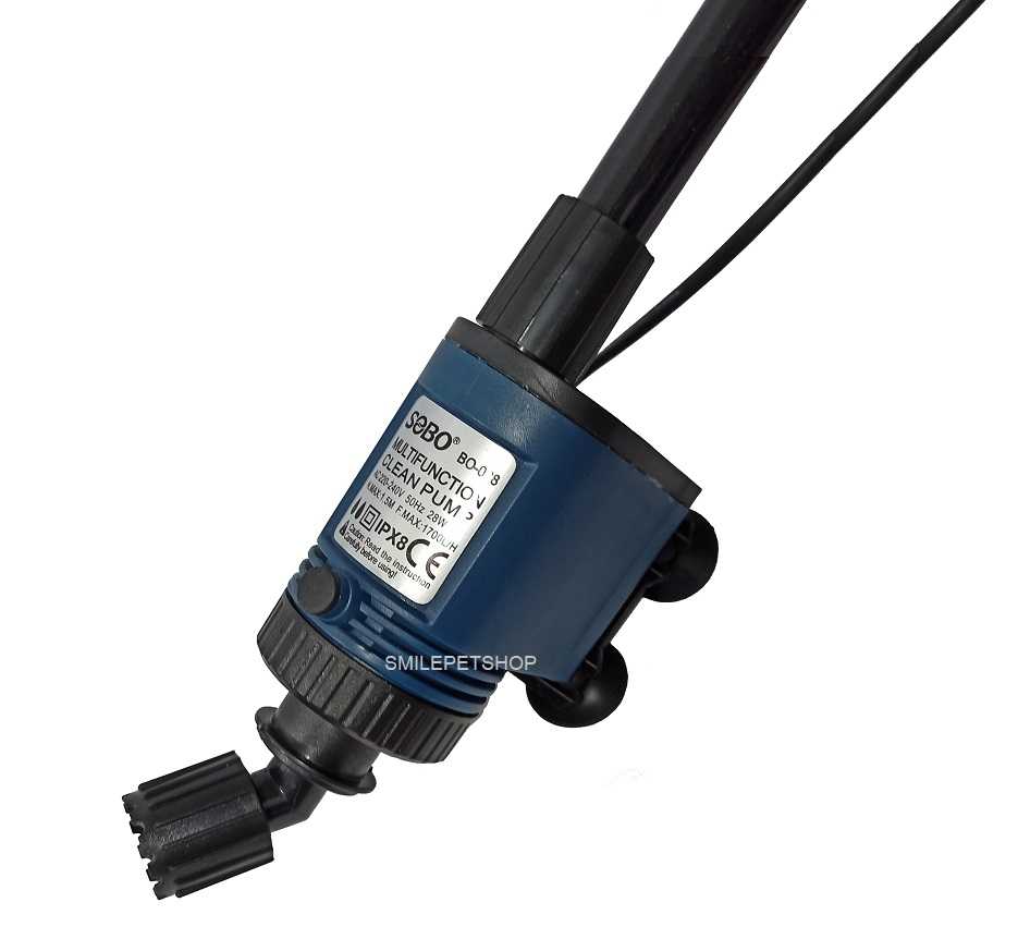 SOBO BO-028(ปั๊มน้ำดูดตะกอน ถ่ายน้ำ ทำความสะอาด ดูดตะกอนของเสีย ขี้ปลา ก้นตู้ และก้นบ่อปลา)