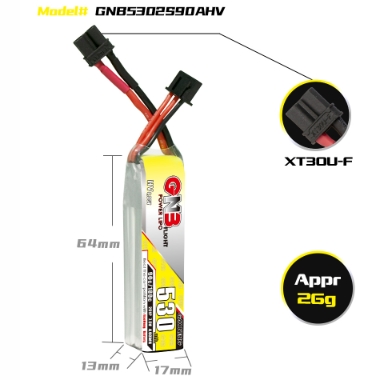 แบต GNB 3เซล 300-900mah HV XT30 XT60 XT90 แบตสำหรับ RC รถ เรือ เครื่องบิน โดรน หุ่นยนต์ มีให้เลือกหลายขนาดความจุ