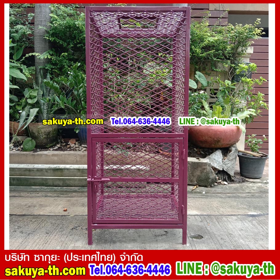 ตะแกรงทิ้งขยะขนาดใหญ่แบบมีประตู