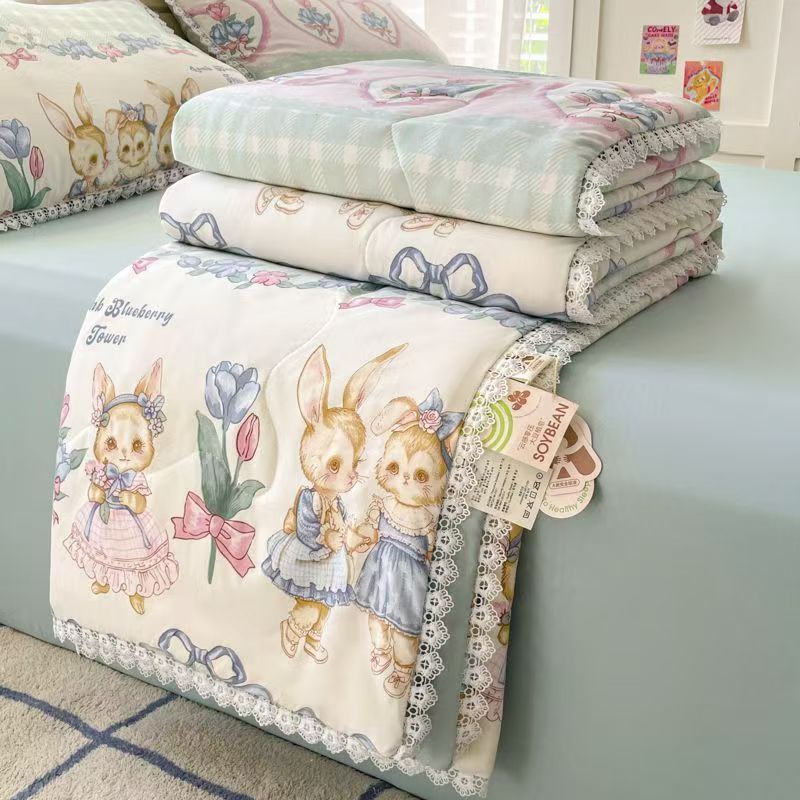 ผ้าห่ม ของขวัญ Lolita เส้นใยถั่ว ป้องกันไรฝุ่น พร้อมส่งในไทย