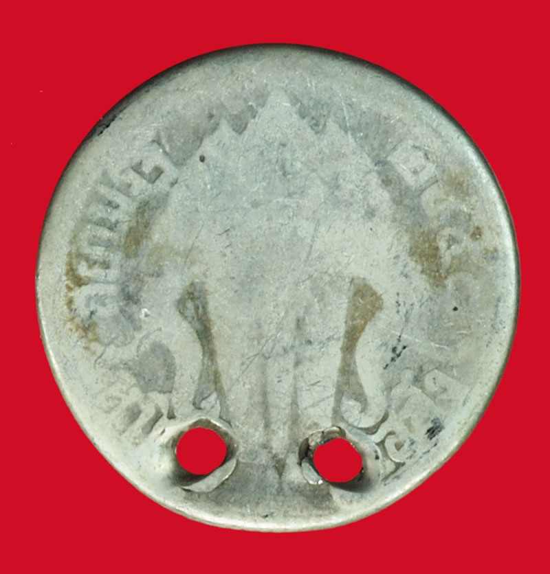 A5170 เหรียญกษาปณ์ในหลวงรัชกาลที่ 6 ราคาหน้าเหรียญสลึงหนึ่ง ปี 2458 เนื้อเงิน 10.1