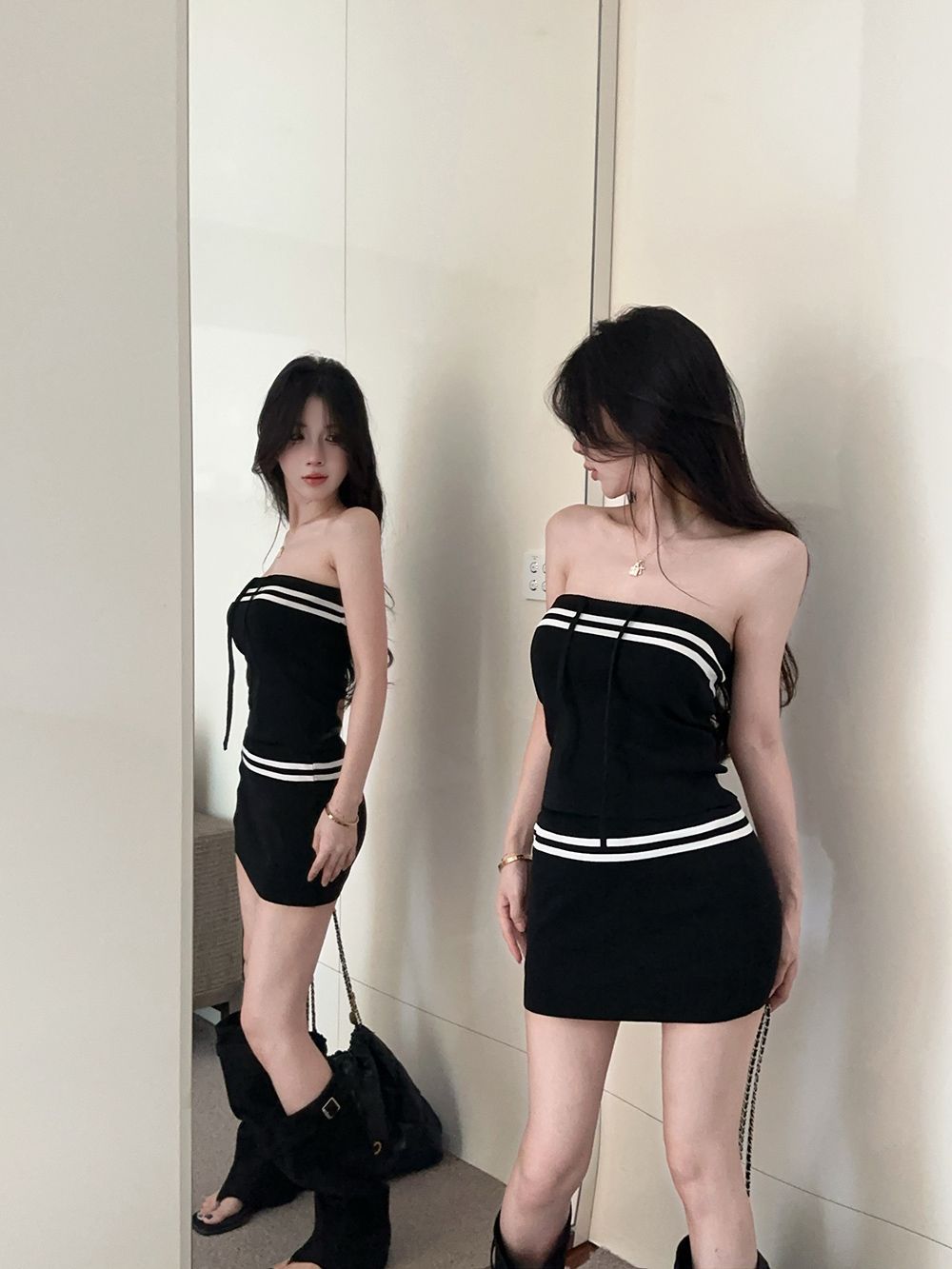 เสื้อเกาะอก ไหมพรม พร้อมส่งในไทย