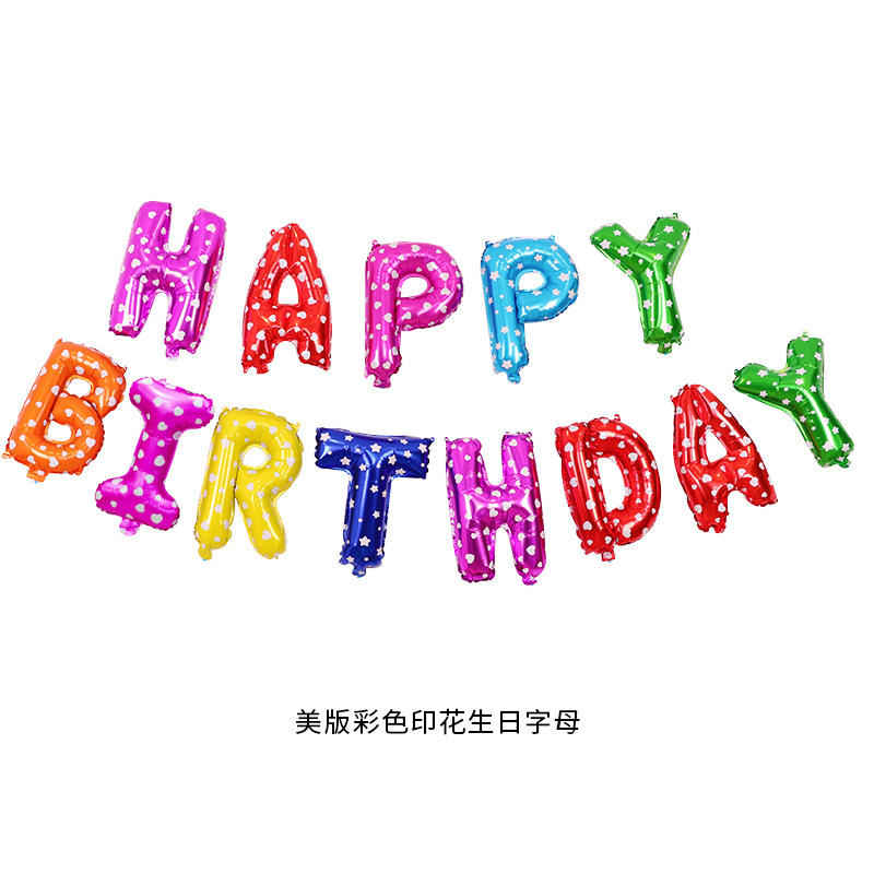 ลูกโป่ง อักษร Happy Birthday เเบบตามรูป ตกเเต่งงาวันเกิด