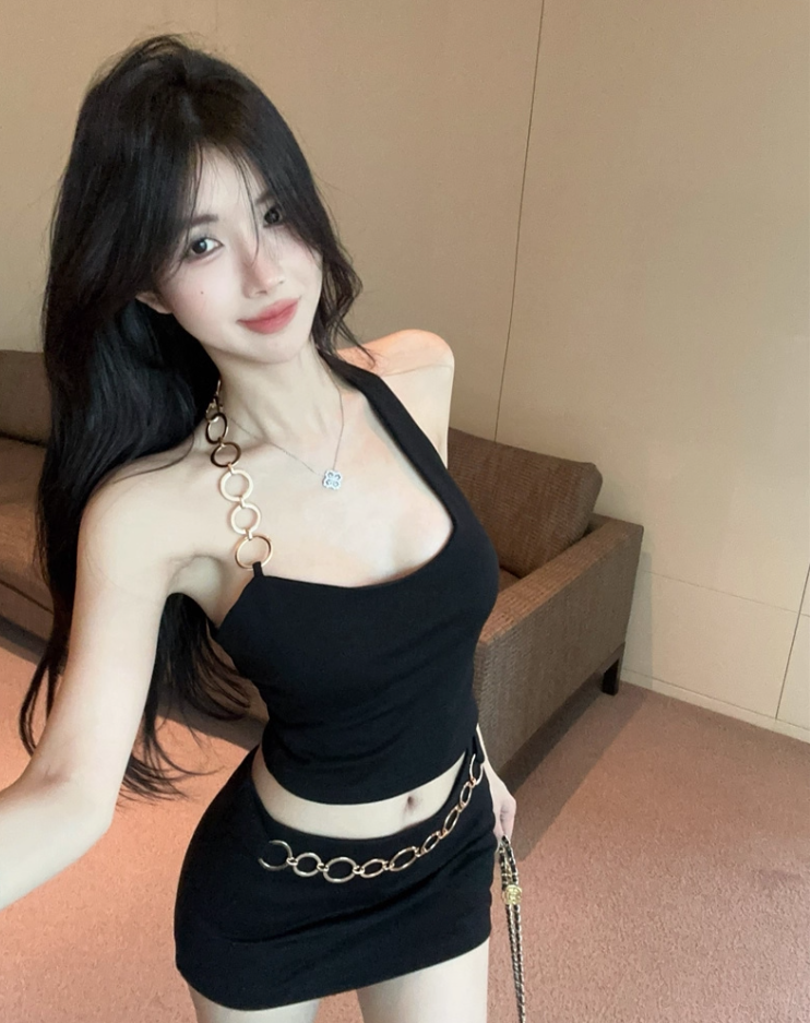 ชุดเซท เสื้อ+กระโปรง เซ็กซี่ CN5509 พร้อมส่งในไทย