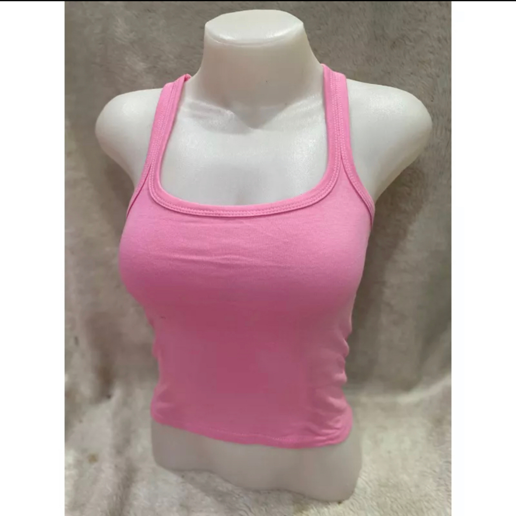 เสื้อกล้ามครอป สายเดี่ยว เสื้อครอป สีพื้น สำหรับผู้หญิงพร้อมส่ง