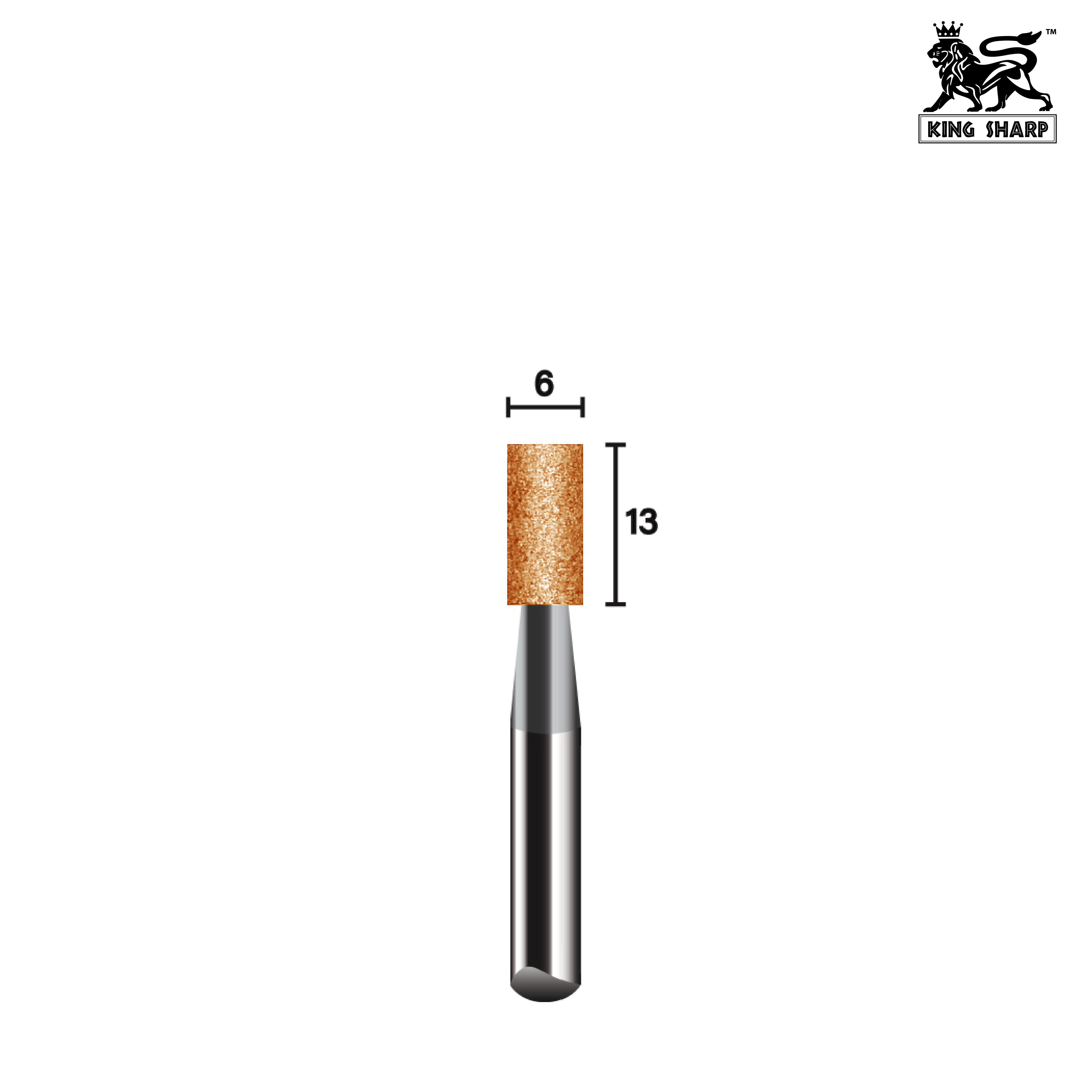 หินเจียรมีแกน KINGSHARP W163 38A80QV40 6x13x6 mm.