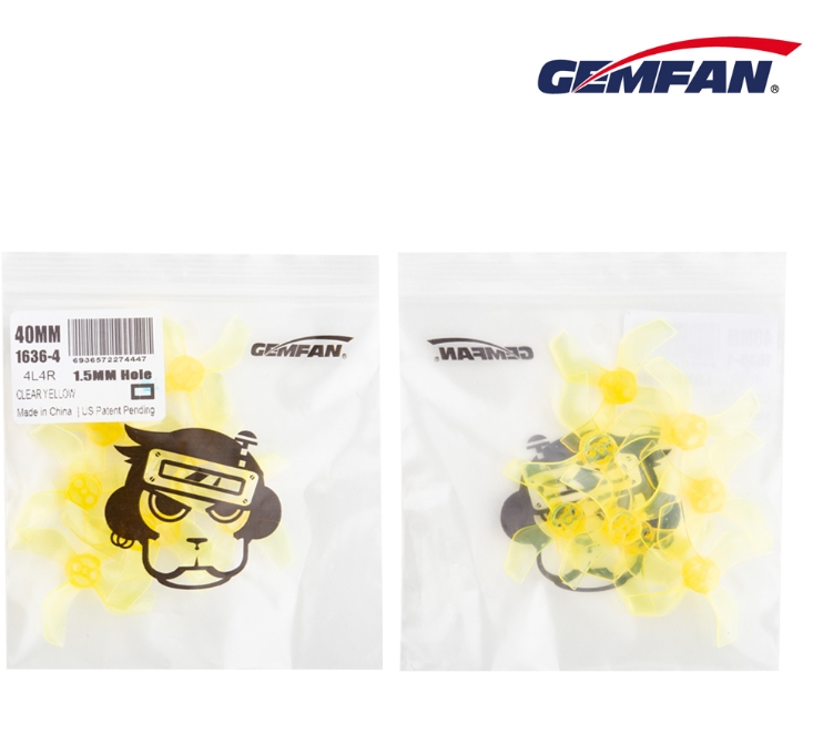 Gemfan 1636-4 40mm Durable 4 Blade รูแกน 1.0mm - 1.5mm Shaft 1ถุง 8ใบ สุ่มสี