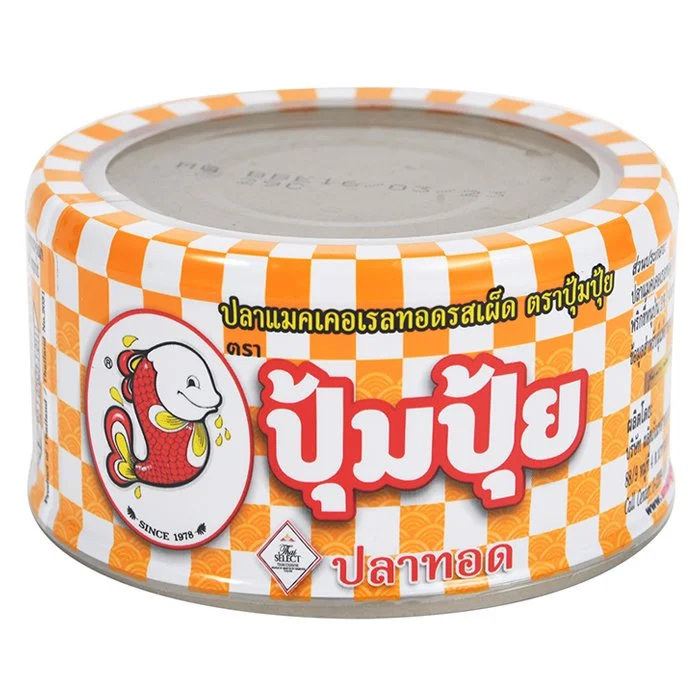 8850088602458 ปุ้มปุ้ย-ปลาแมคเคอเรลทอดรสเผ็ด/ส้ม90ก.