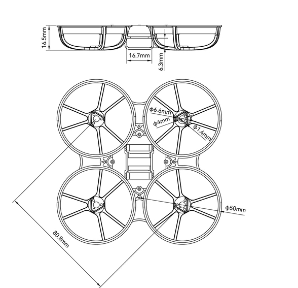 BETAFPV Meteor75 Pro Brushless Whoop Frame มีหลายสี