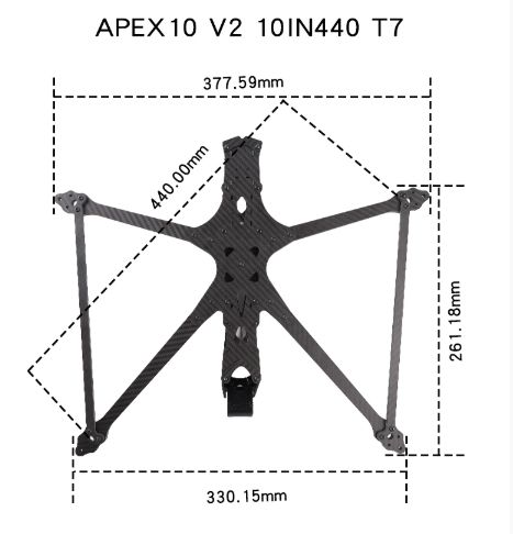 APEX10 V2 10" 440MM T7 3K DC 10นิ้ว FPV