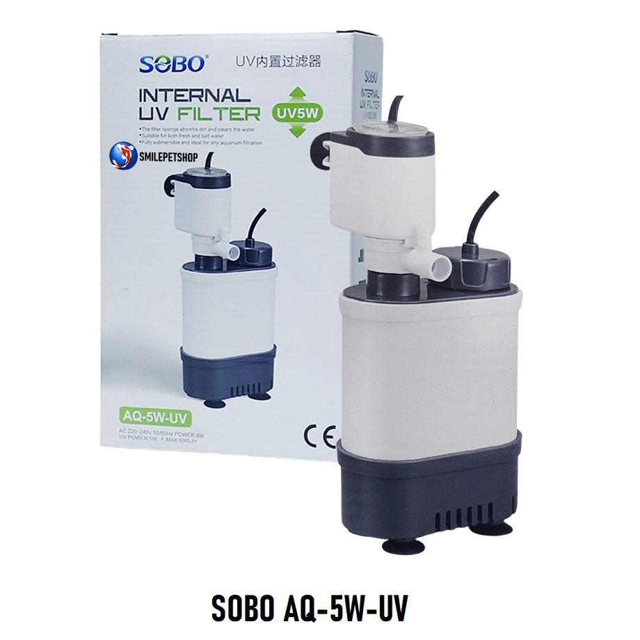 SOBO Internal UV Filter AQ-5w,AQ-7w,AQ-9w(กรองในตู้พรอ้มUV กรองน้ำได้ใสสะอาด UVฆ่าเชื้อโรค กำจัดตะไคร่ ลดปัญหาปลาป่วย)