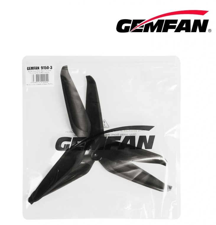 Gemfan 9150-3 Propeller ใบพัด 9.1x5 3 ใบ Glass Fiber Nylon 1ถุง 2ใบ