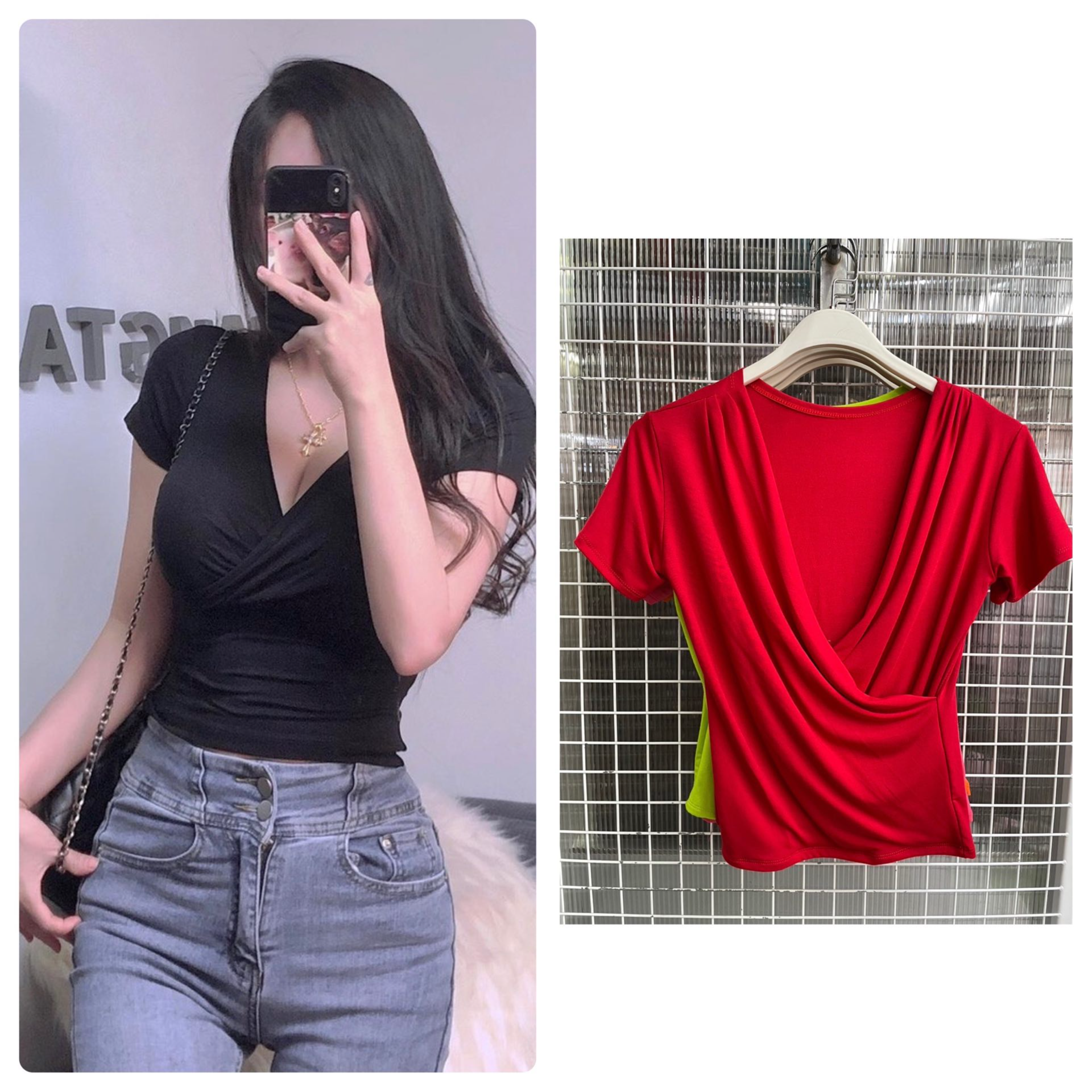 เสื้อสายเดี่ยว เสื้อครอปแฟชั่น สินค้าพร้อมส่ง