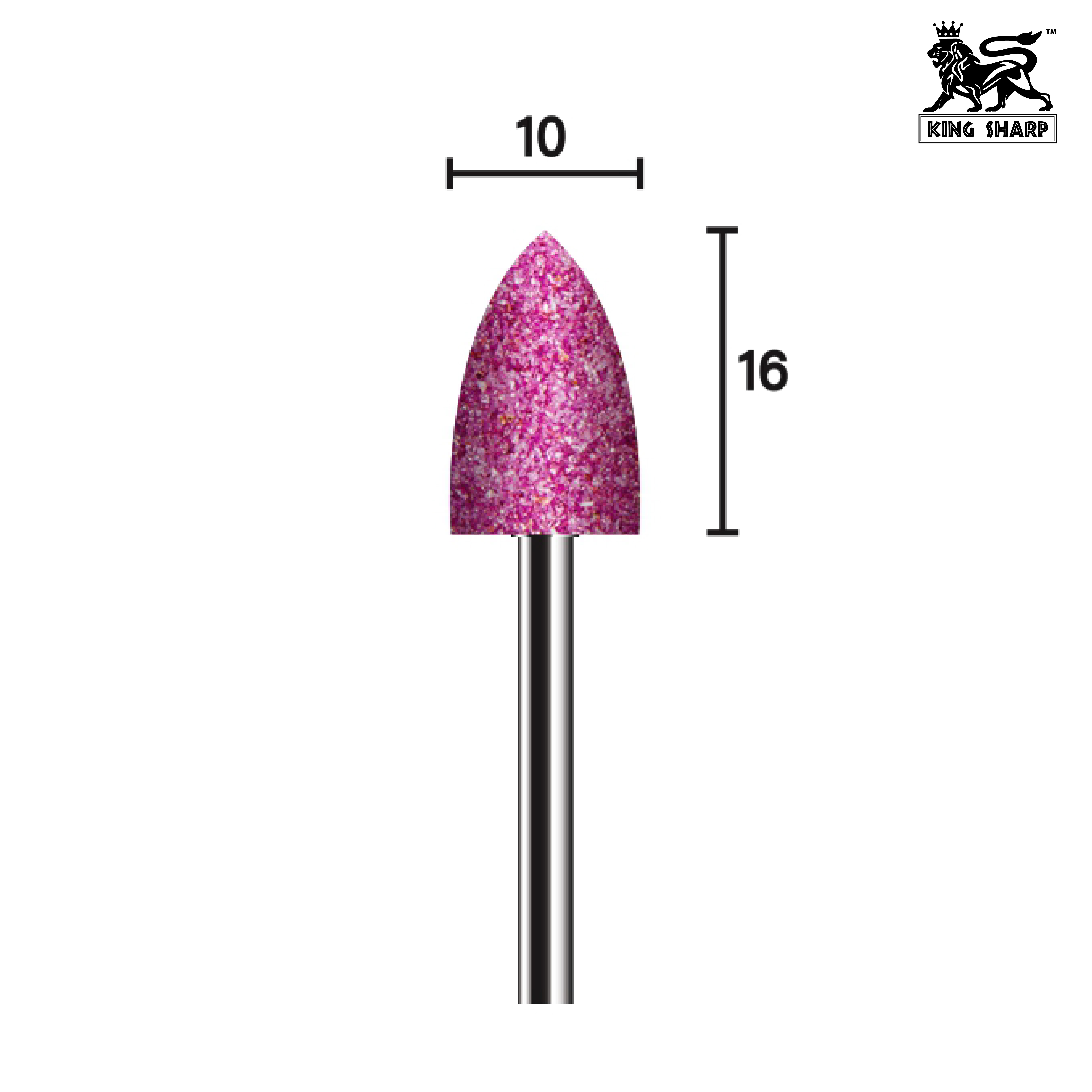 หินเจียรมีแกน KINGSHARP AS1016 PA60QV40 10x16x3 mm.