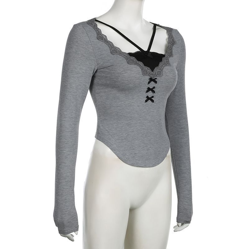 เสื้อครอป สไตล์เกาหลี รุ่นแขนยาว รหัส CN2745