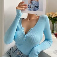 เสื้อบอดี้สูทแขนยาว แต่งกระดุมหน้า CN2141