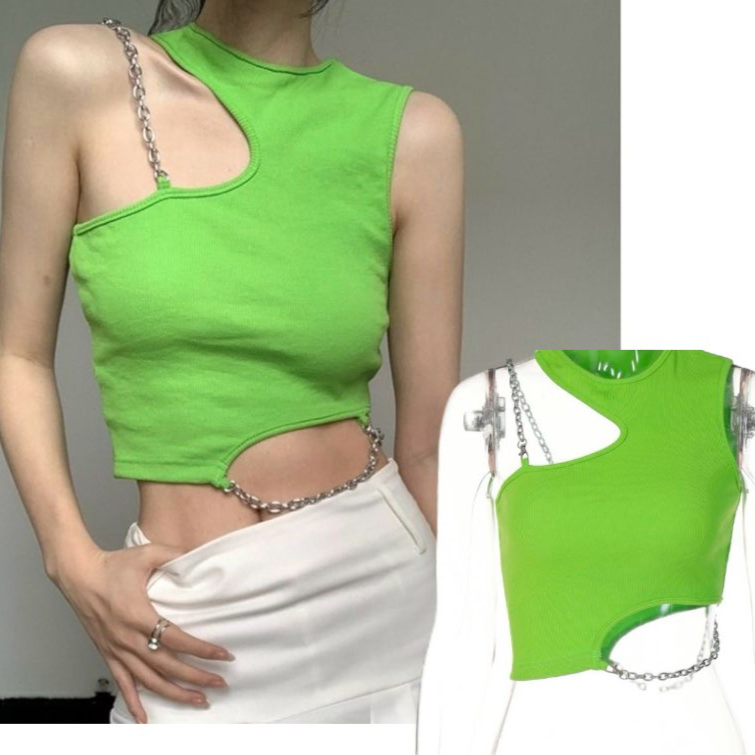 เสื้อครอป โซ่เอว เซ็กซี่ CN2270