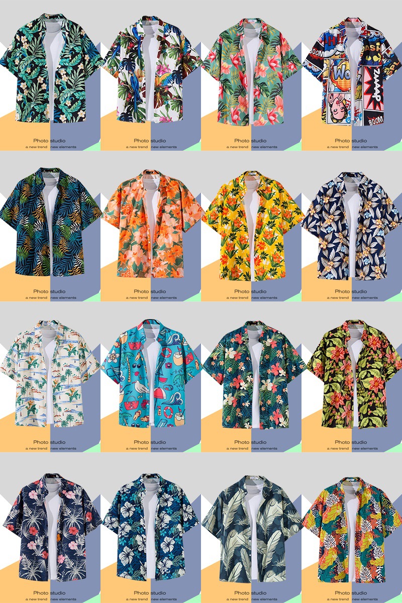เสื้อเชิ้ตแขนสั้นพิมพ์ลายฮาวาย สินค้าพร้อมส่งในไทย