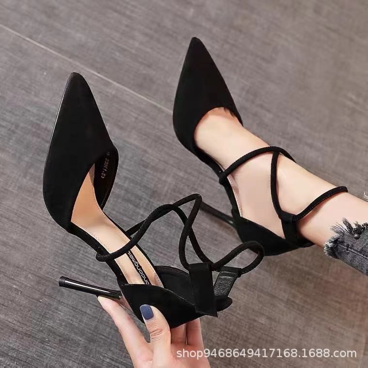 รองเท้าส้นสูง รองเท้าส้นเข็ม สายถัก เซ็กซี่ SH430