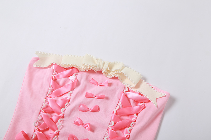 เสื้อเกาะอก ชมพูบาบี้ CN17713 สินค้าพร้อมส่งในไทย