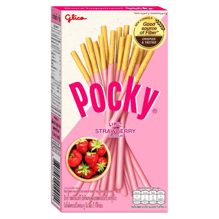 8851019010014 กลูลิโกะป๊อกกี้ สตอเบอร์รี่ 47g