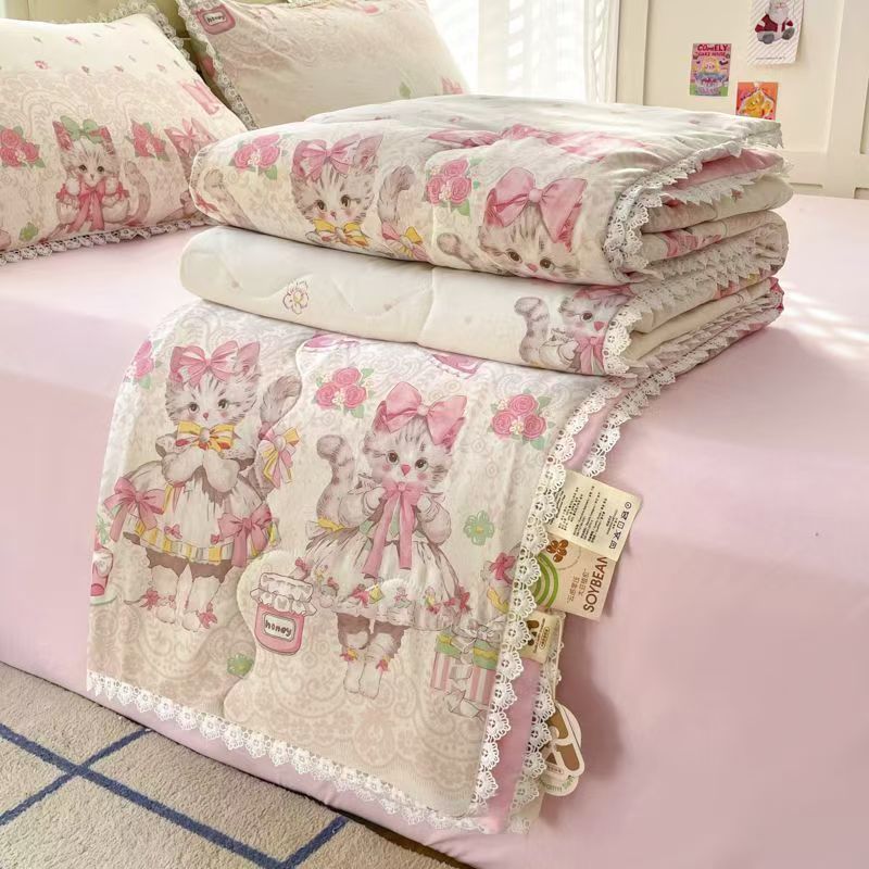 ผ้าห่ม ของขวัญ Lolita เส้นใยถั่ว ป้องกันไรฝุ่น พร้อมส่งในไทย