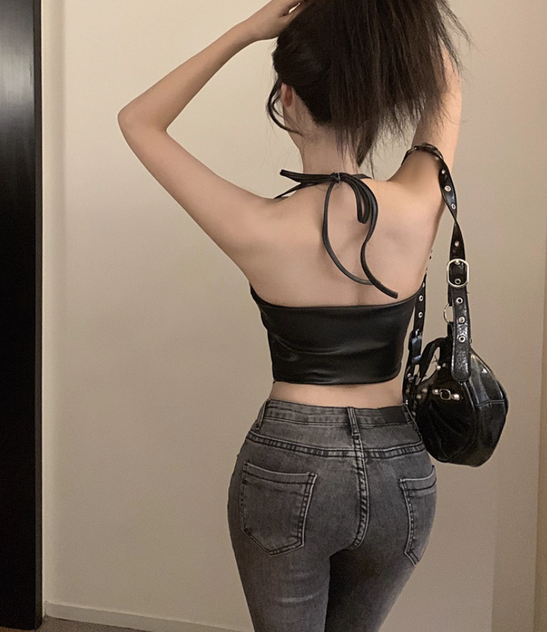 เสื้อสายเดี่ยว หนัง สายฝอ เซ็กซี่ CN5027 พร้อมส่งในไทย