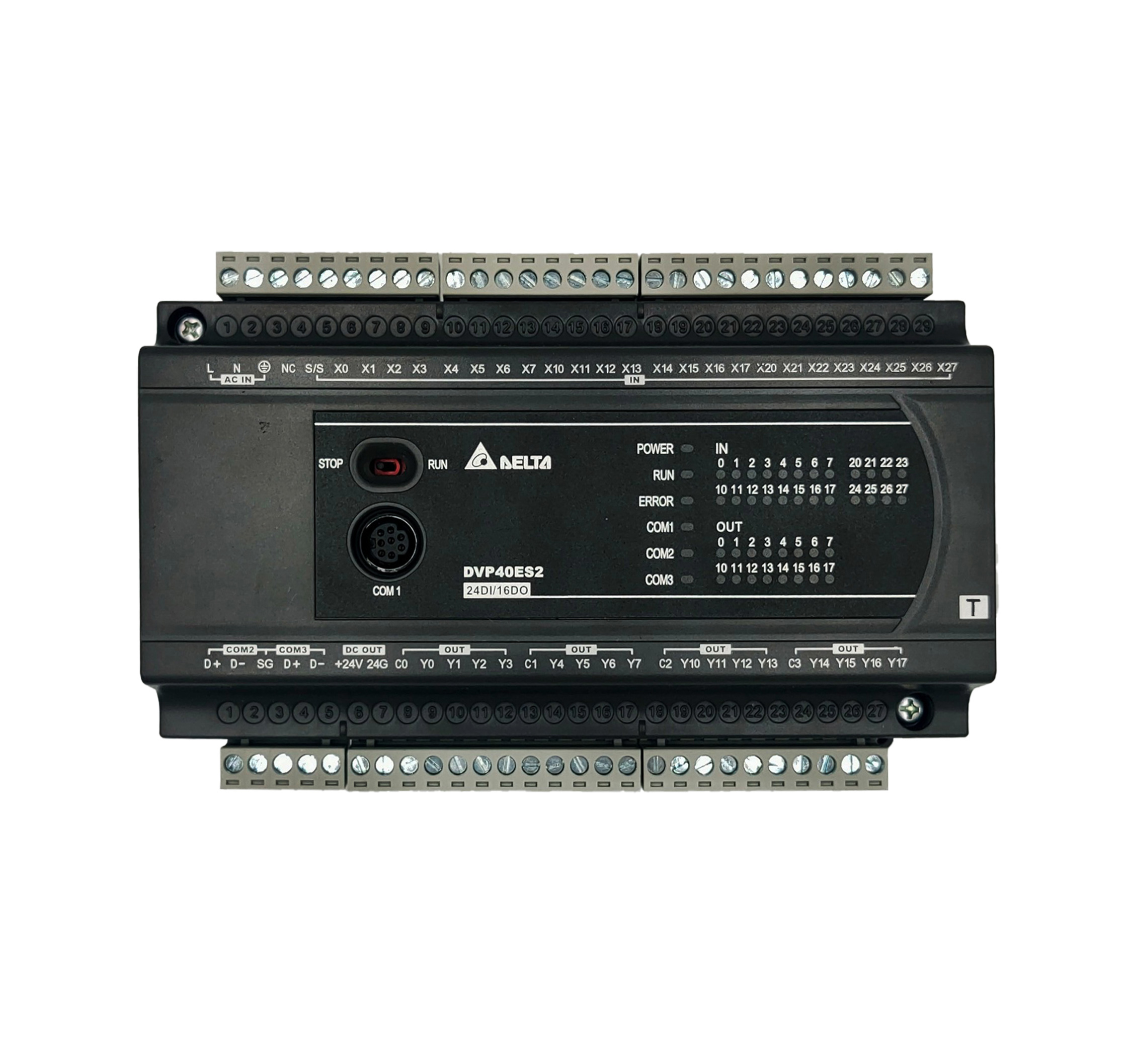 Delta PLC DVP40ES200T 24I/16O, AC Power-In, Transistor Output, 2-Axis 100kHz Pulse Output